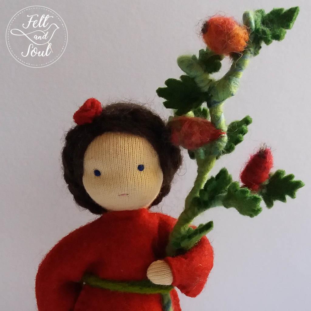 Felt and Soul Csipkebogyó tündér gyapjúfilc asztali báb