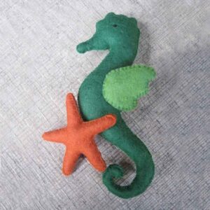 Felt and Soul - csikóhal és tengeri csillag gyapjú filc figura