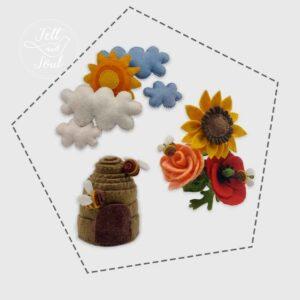 Nap illata gyapjú filc figura szabásminták csomagban