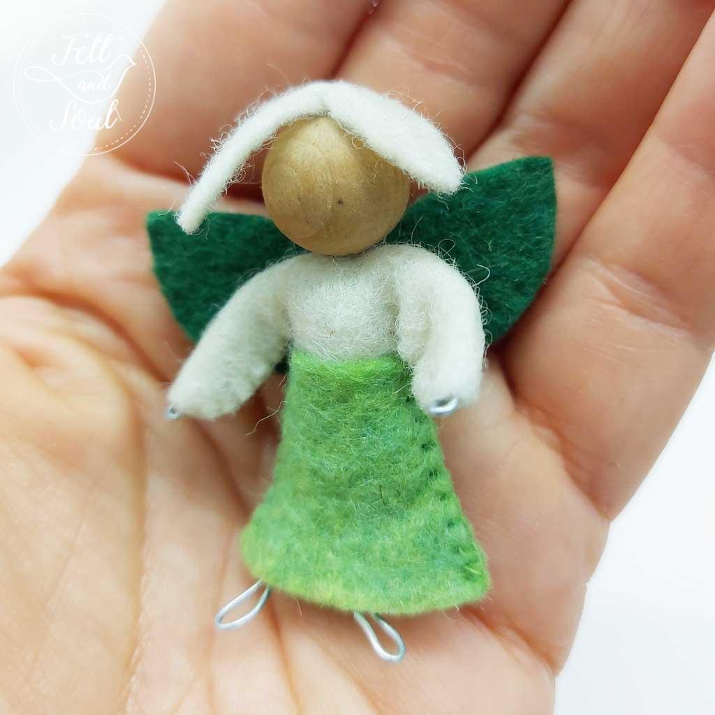 Hóvirág tündér gyapjú filc figura