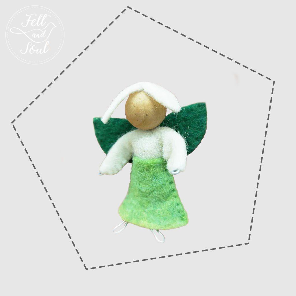 Hóvirág tündér gyapjú filc figura letölthető szabásminta