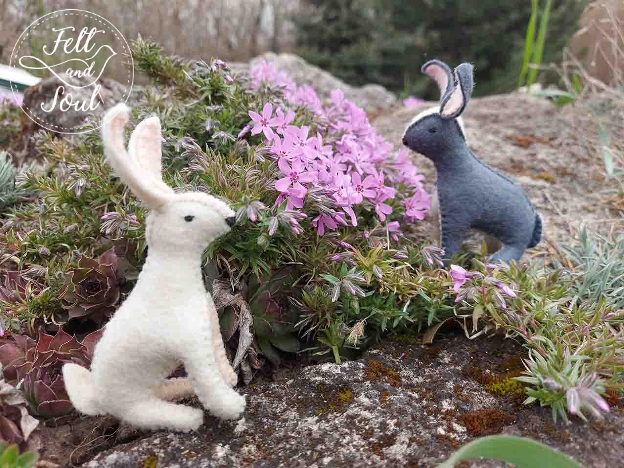 Felt and Soul - ülő nyuszi, gyapjúfilc állat