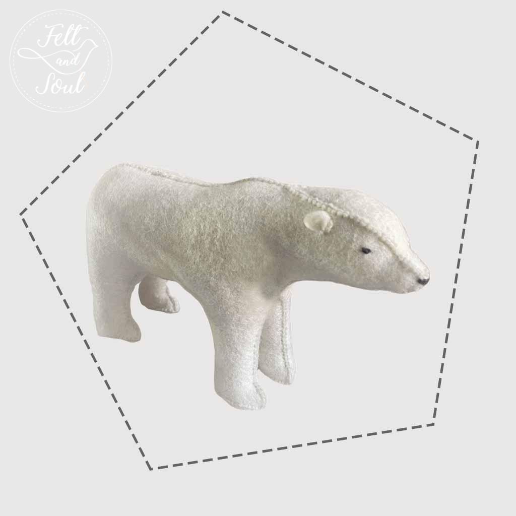 Jegesmedve gyapjú filc figura szabásminta