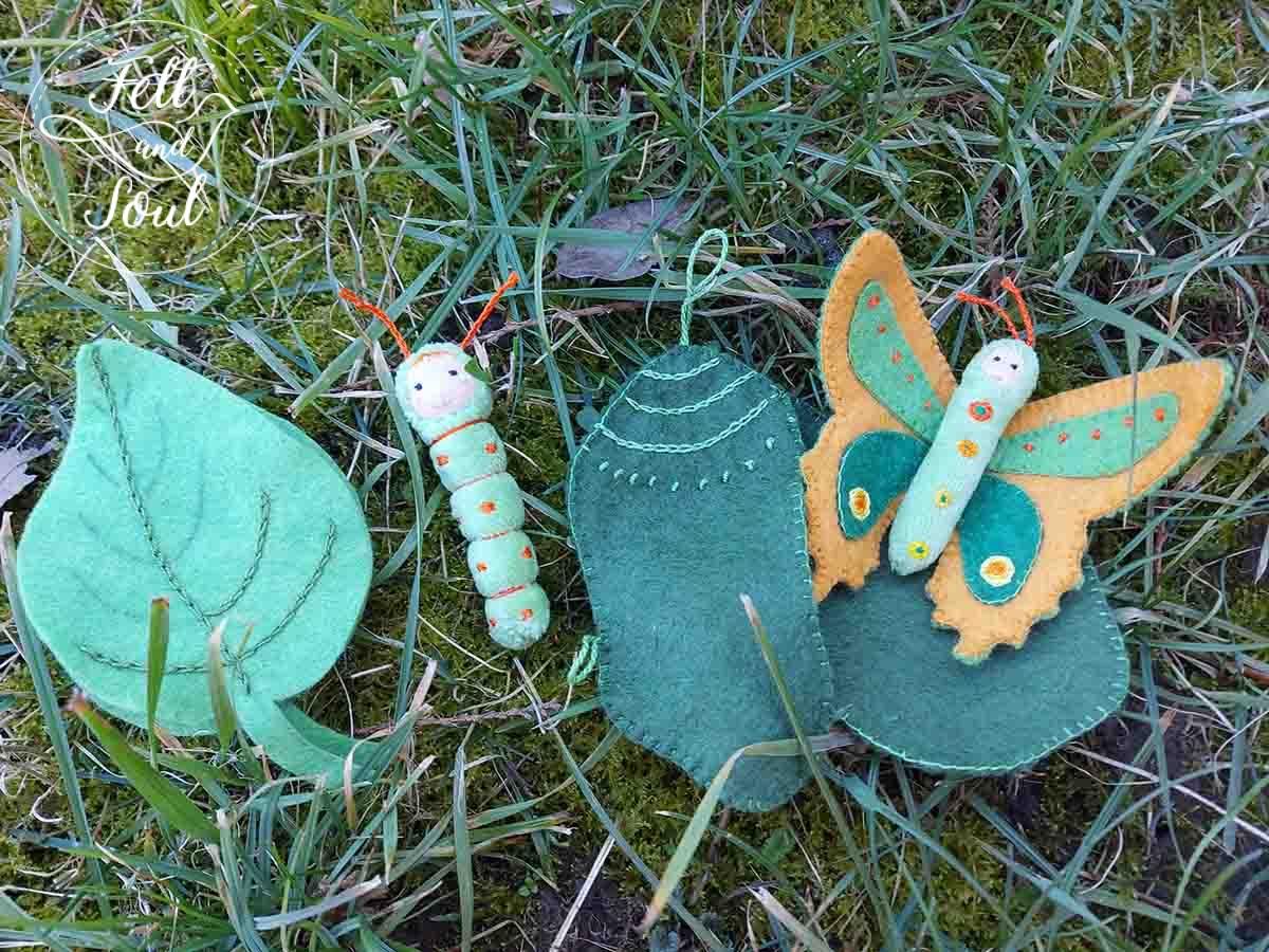Felt and Soul - pillangó élete filc figurák