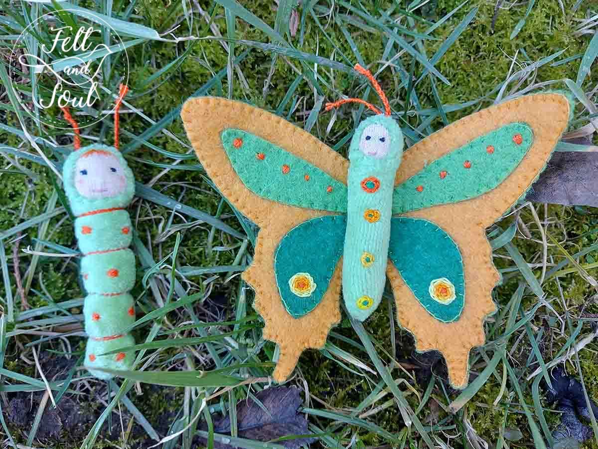 Felt and Soul - pillangó élete filc figurák
