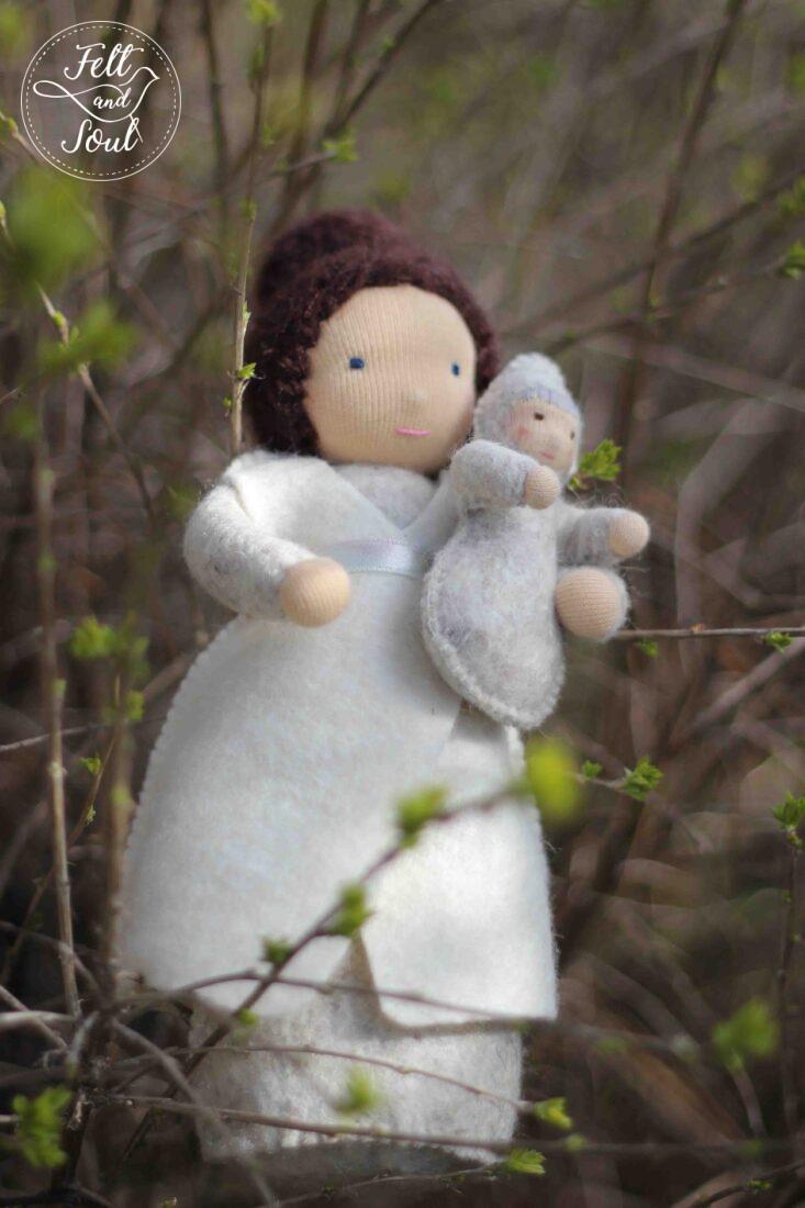 Felt and Soul Barka mama és baba gyapjúfilc figura