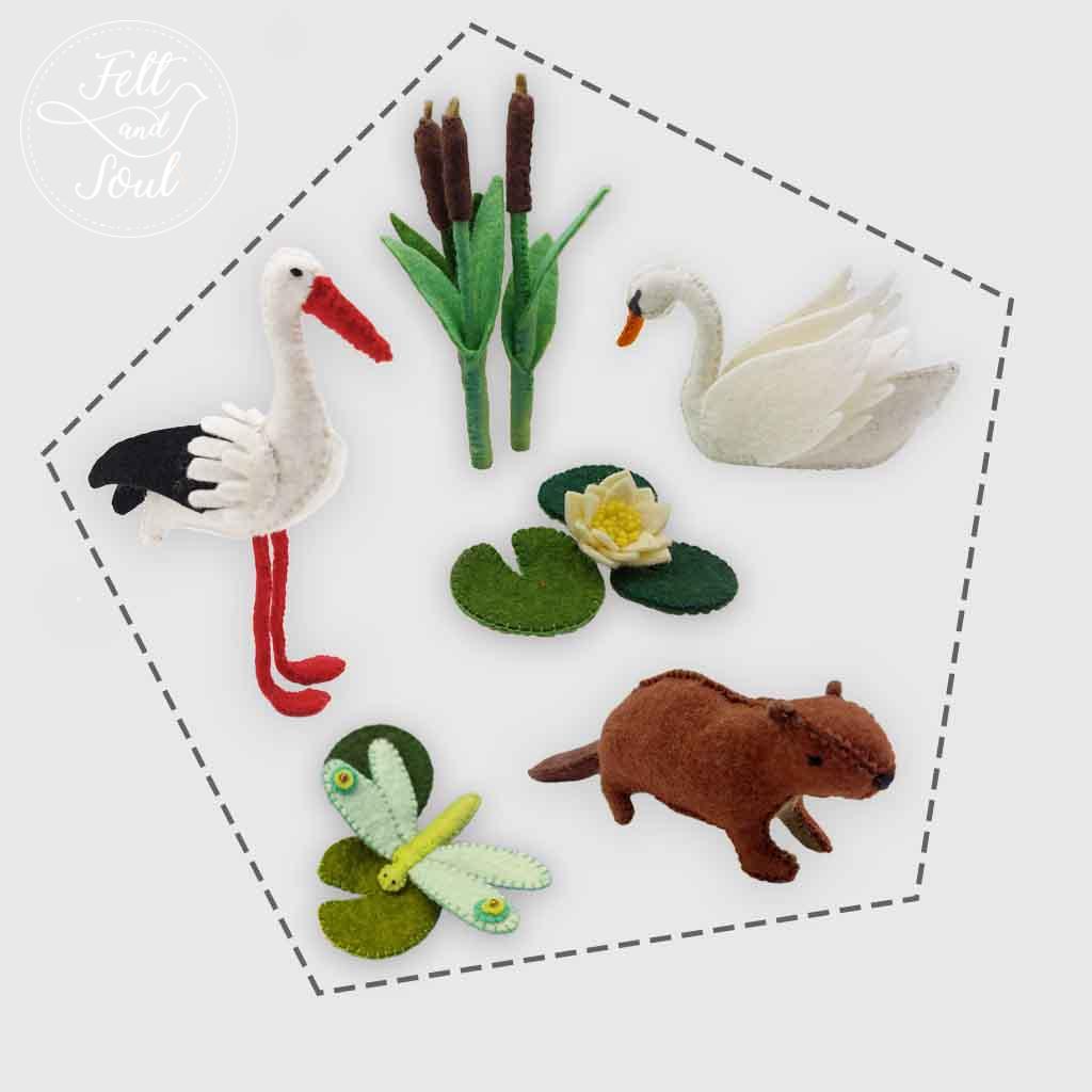 Tavak világa gyapjú filc figura szabásminták csomagban