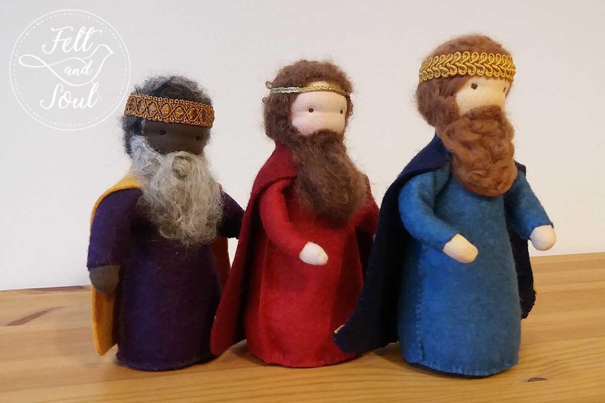 Felt and Soul gyapjúfilc figurák, betlehemi három királyok