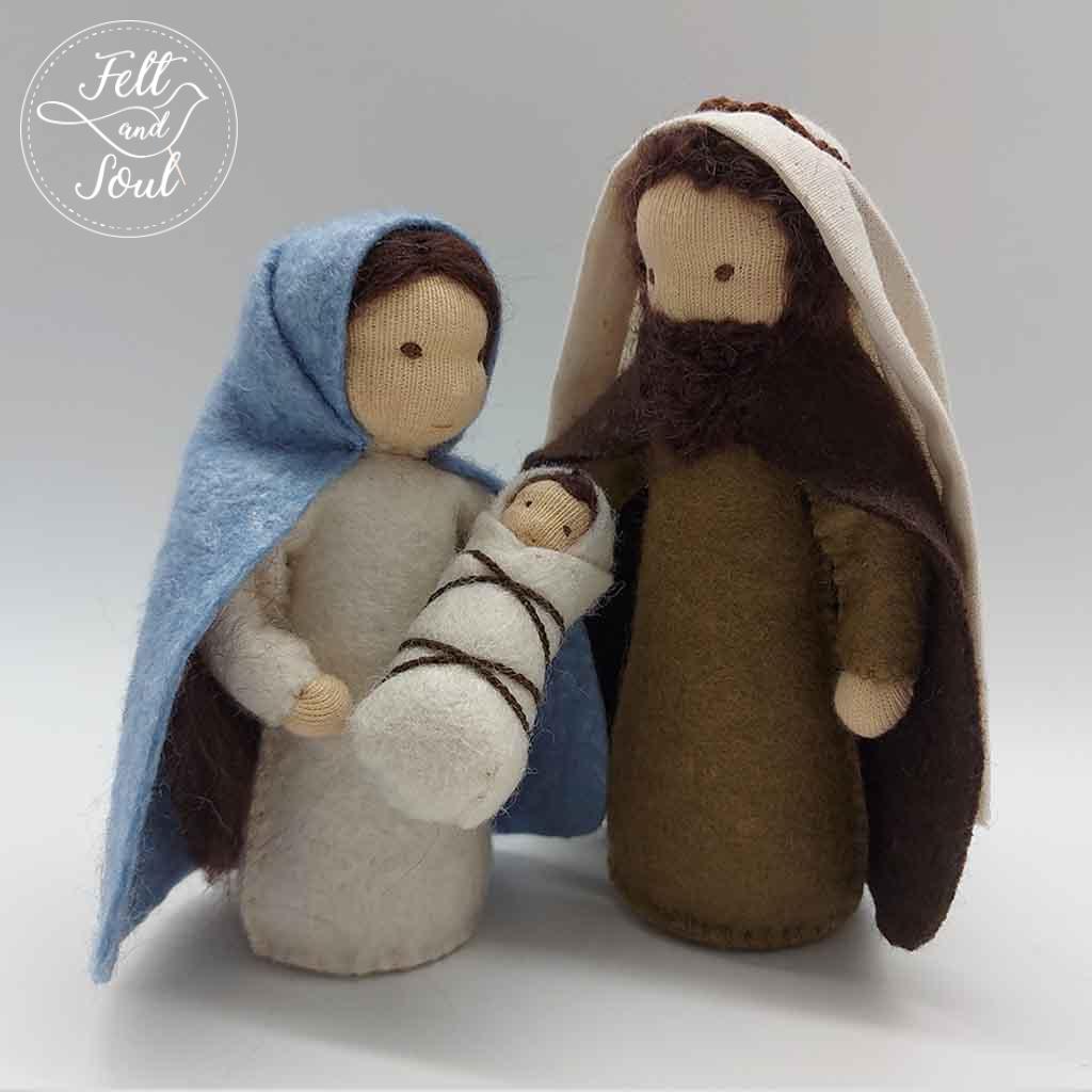 Felt and Soul Szent család gyapjúfilc asztali bábok