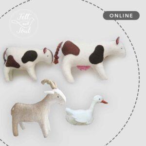 Felt and Soul - Legelő állatai filc figura készítés online tanfolyam, workshop