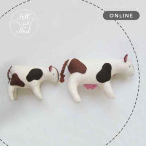 Felt and Soul - Tehén és boci filc figura készítés online tanfolyam, workshop