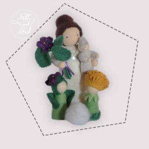 Barka mama virágoskertje gyapjú filc figura szabásminták csomagban