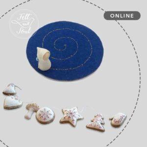 gyapjúfilc adventi lépegető és karácsonyi füzér varrása online tanfolyam