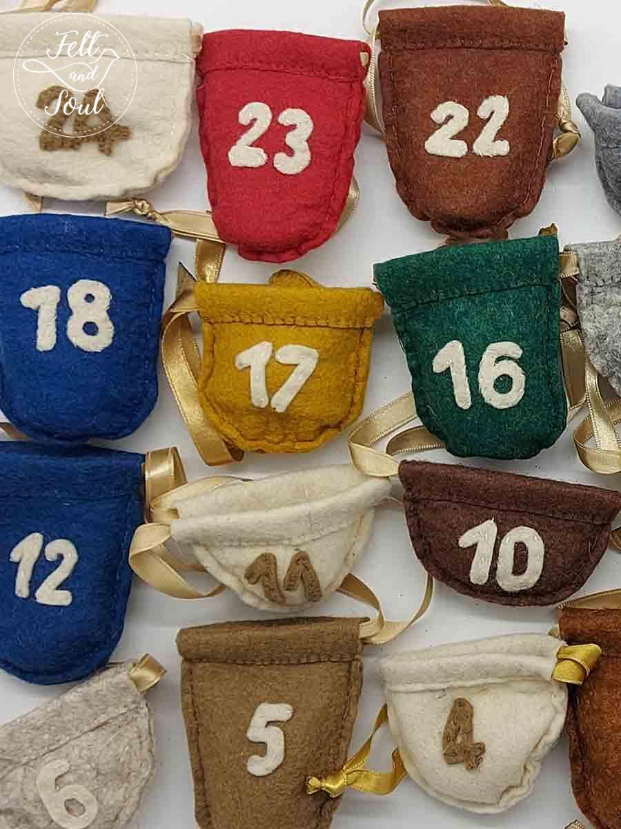 gyapjúfilc adventi zsákok varrásához szabásminta