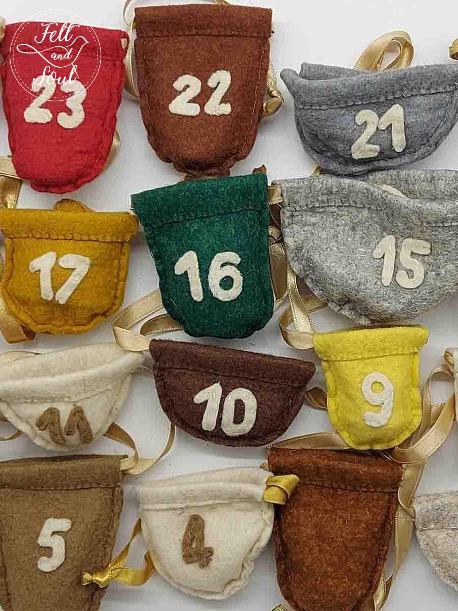 gyapjúfilc adventi zsákok varrásához szabásminta