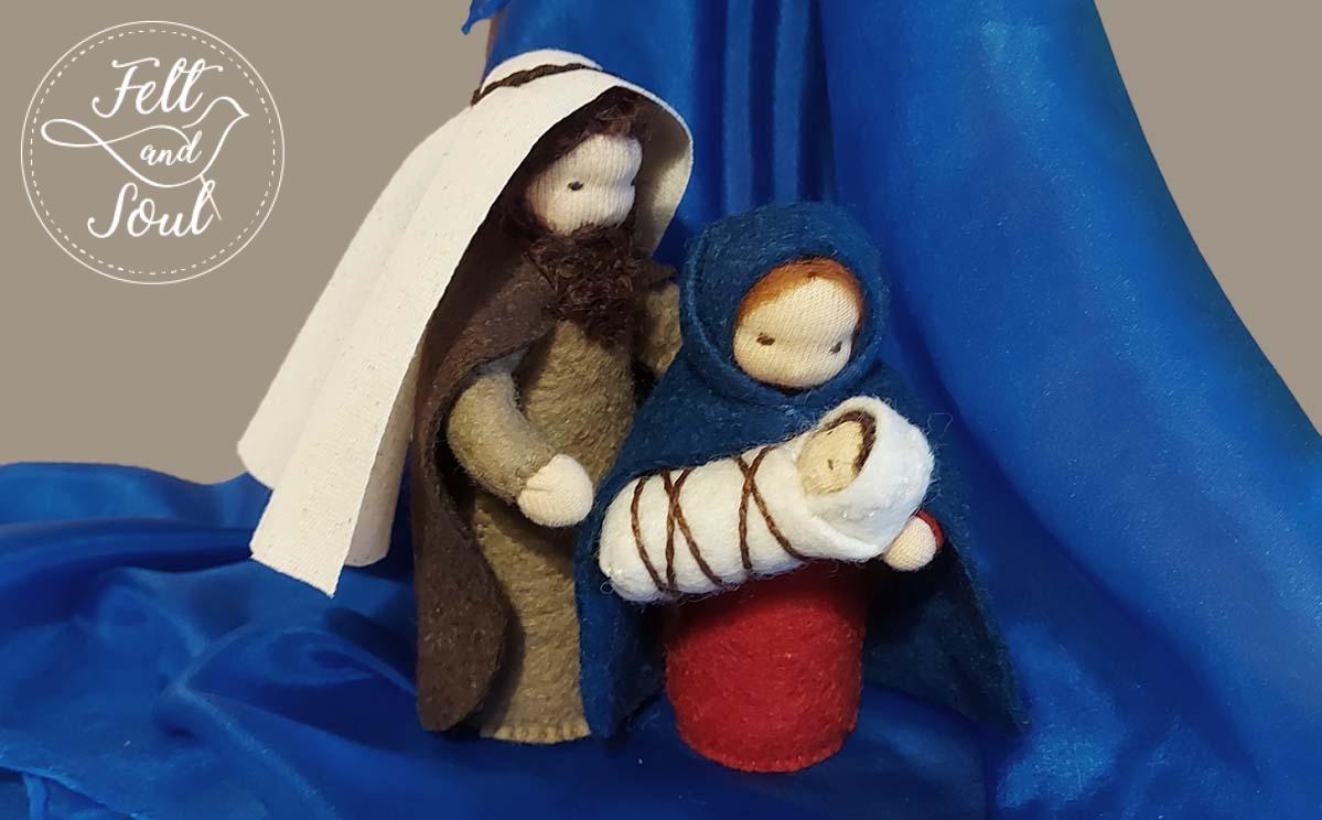 Felt and Soul Szent család gyapjúfilc asztali bábok