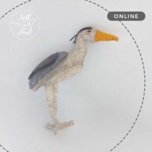 gyapjúfilc szürke gém készítése online workshop