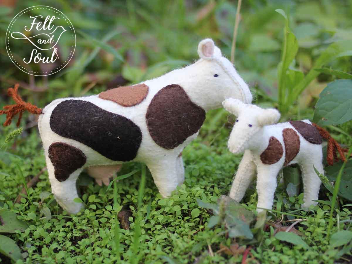 Felt and Soul gyapjúfilc tehén és boci