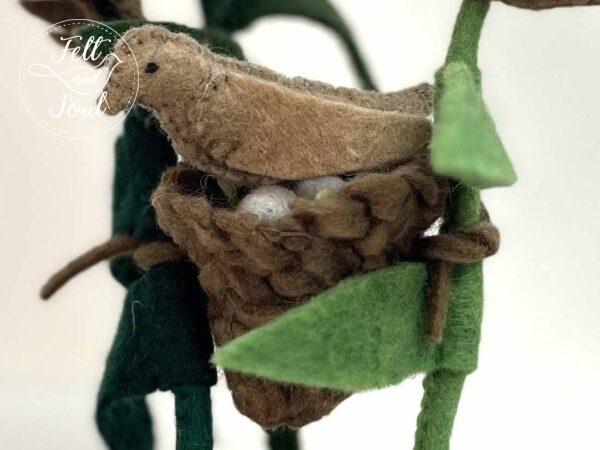 Felt and Soul gyapjúfilc vízi világ; nádirigó, fészek, nád