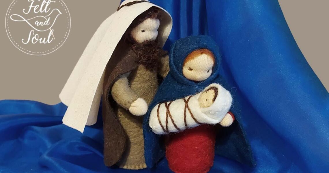 decemberi evszakasztal blog 2 Felt and Soul Szent család gyapjúfilc asztali bábok