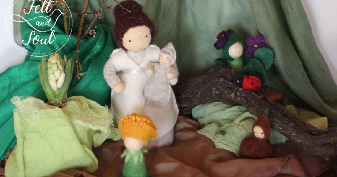 Felt and Soul gyapjú filc figurák márciusi évszakasztalhoz